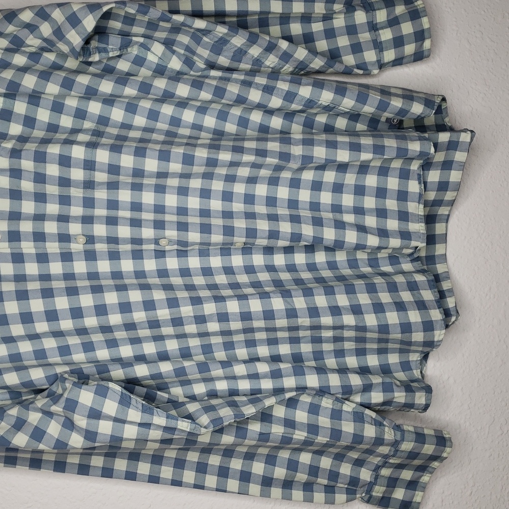 Peter Millar Cotton Silk Button Up Long Sleeve Shirt Size XL Gingham Plaid Logo - Picture 4 of 12